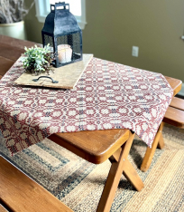PATRIOT KNOT RED/NAVY/LINEN 34" TABLE SQUARE